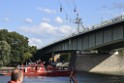 Koelner Seilbahn Gondel blieb haengen Koeln Linksrheinisch P294